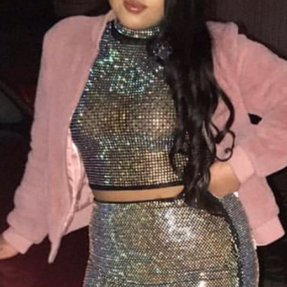 Rhinestone Crop Top